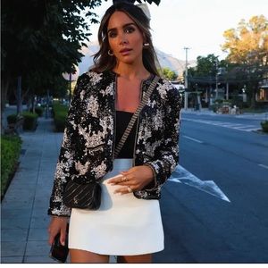Zara sequin open front cardigan blazer